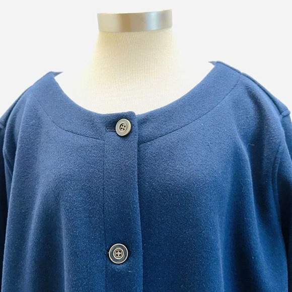 NWT CROFT & BARROW Women Button Down Round Neck Blue Business Jacket Plus Sz 3X - Picture 2 of 11
